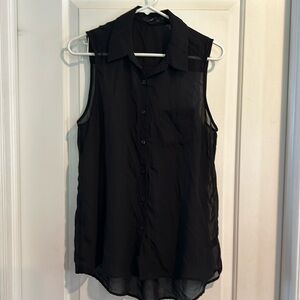 Sheer black sleeveless women’s shirt